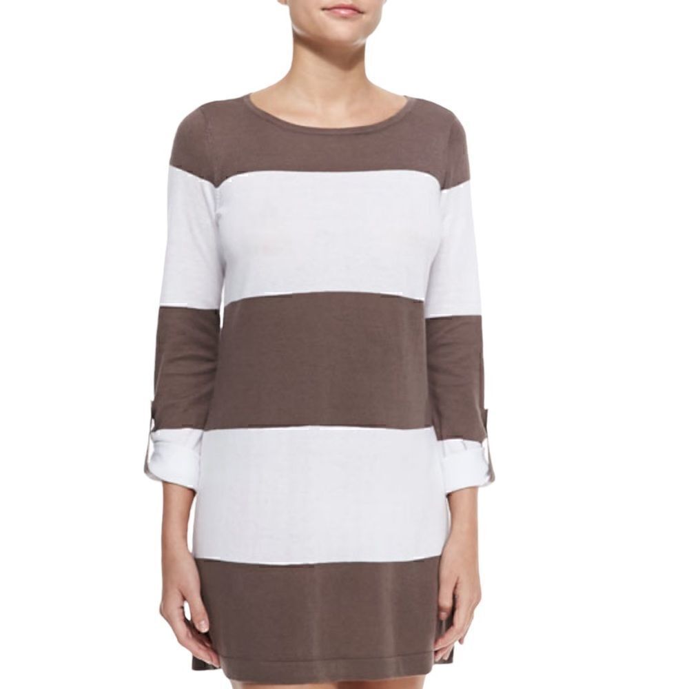 Tommy Bahama Top Womens Sz S petite bold Stripes Cotton Model‎ Blend Knit Tunic